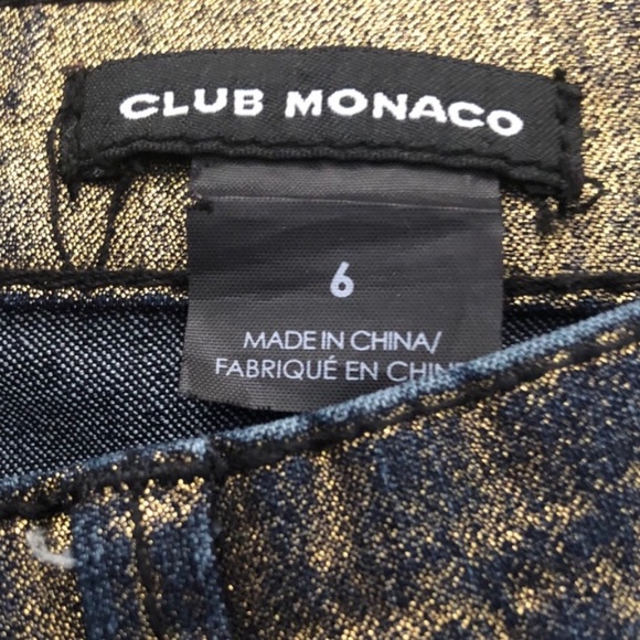 Club Monaco Sonica metallic waxed skinny jeans size 6 - Picture 6 of 9